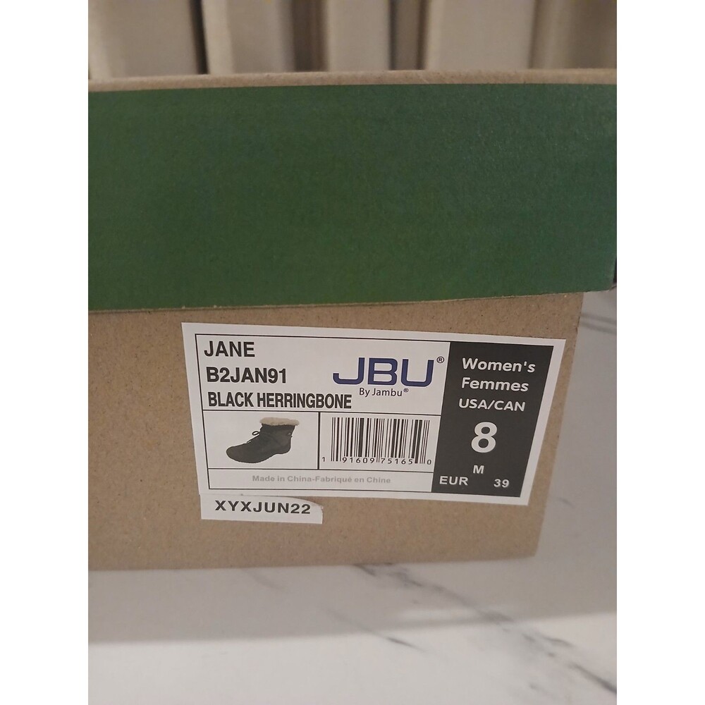 JBU by Jambu Ladies Size 8 Mid-Calf Winter Boot Jane Black Herringbone New - Picture 10 of 10